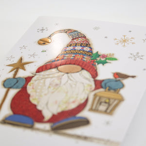 Festive Holiday Card Gonk with Lantern Embossed Finish