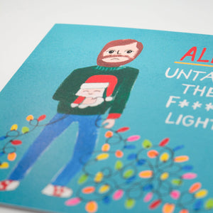 Cheeky Christmas Card Alexa Theme Gold Foil