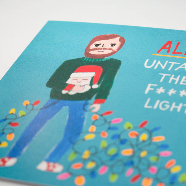 Cheeky Christmas Card Alexa Theme Gold Foil