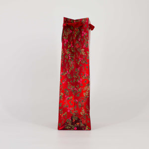 Christmas Bottle Bag Red Poinsettia Foil Accent