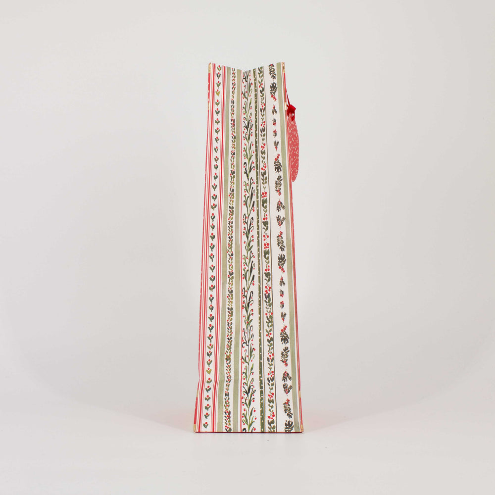 Christmas Bottle Bag Ruby Pines Gold Foil