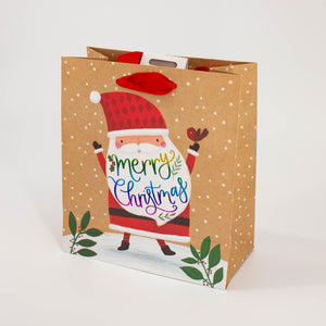 Christmas Santa Medium Kraft Bag