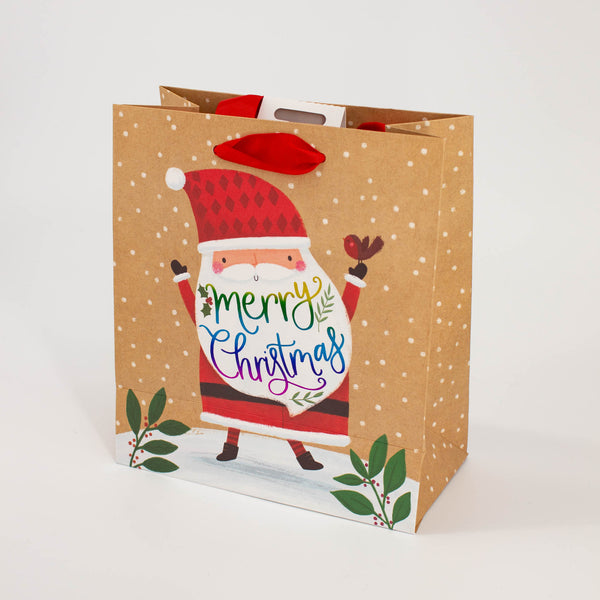 Christmas Santa Medium Kraft Bag