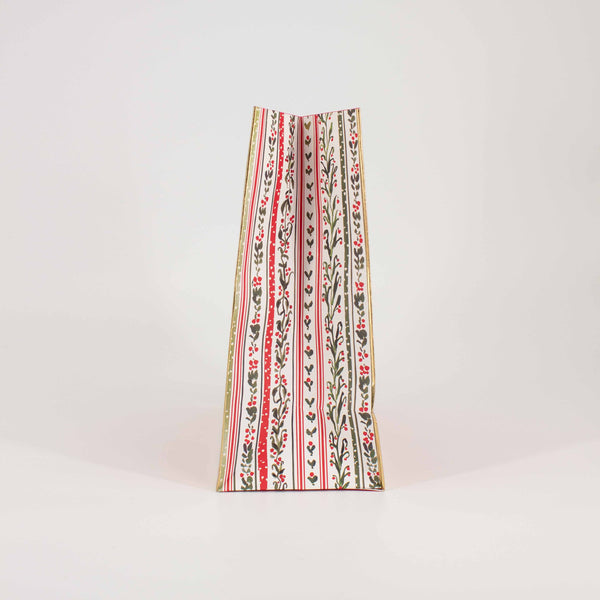 Christmas Gift Bag Medium Ruby Pines Gold Foil Design