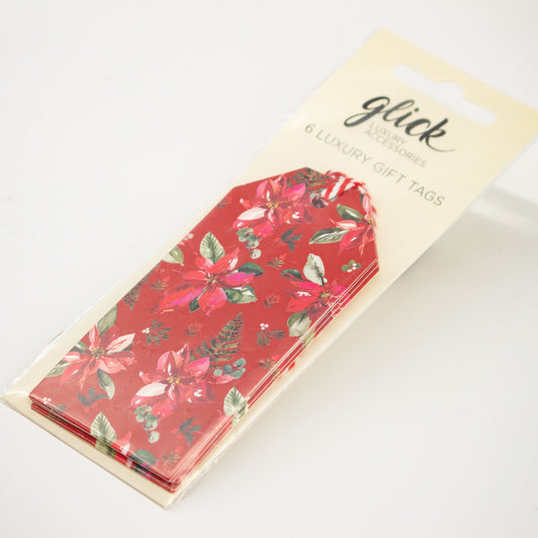 Poinsettia Gift Tags Set of Six