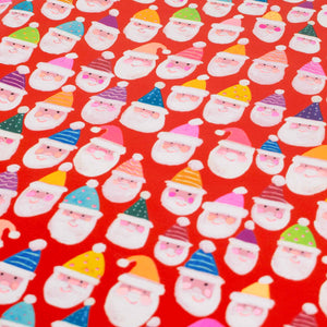 Red Santa Gift Wrap 4-Metre-Roll Neon Christmas Design