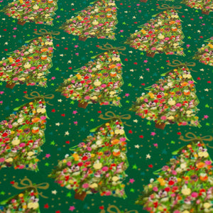 Exquisite Evergreen Gift Wrap 4-Metre-Roll Green Tree Design