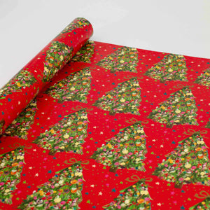 Christmas Wrapping Paper Green Wrap Festive Star Accents