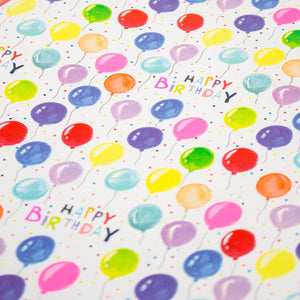 Neon Balloon Birthday Roll Wrap