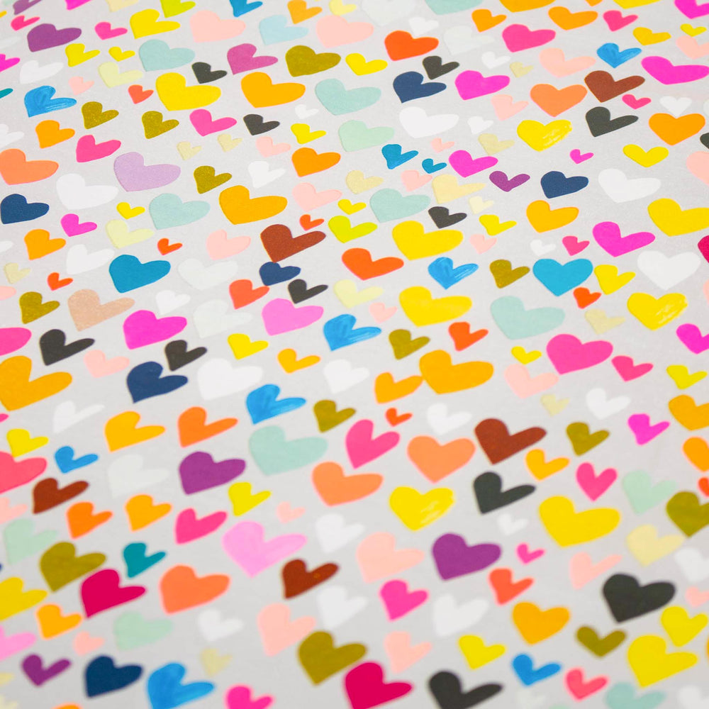 Colourful Love Heart Roll Wrapping Paper