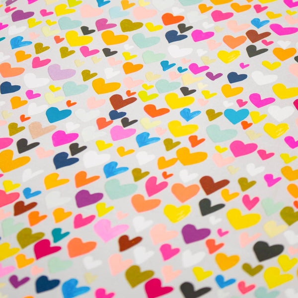 Colourful Love Heart Roll Wrapping Paper