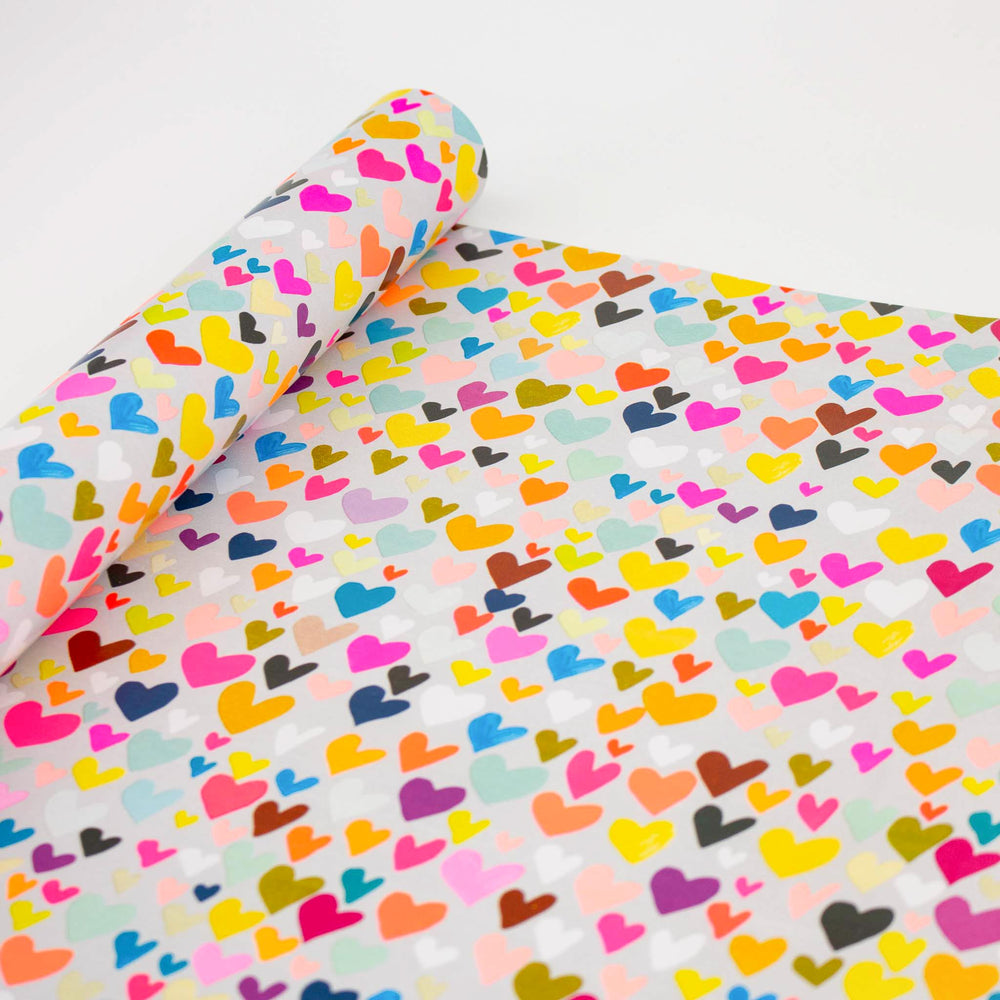 Colourful Love Heart Roll Wrapping Paper