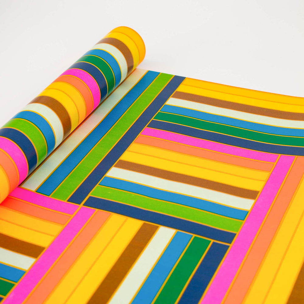 Bright Block-Striped Wrapping Paper