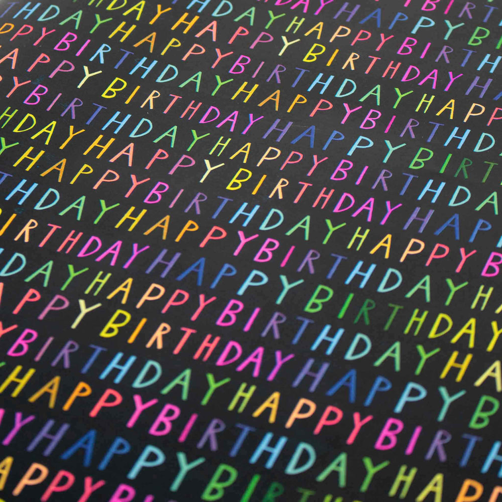 Foiled Birthday Script Folded Wrap