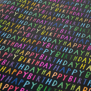 Foiled Birthday Script Folded Wrap