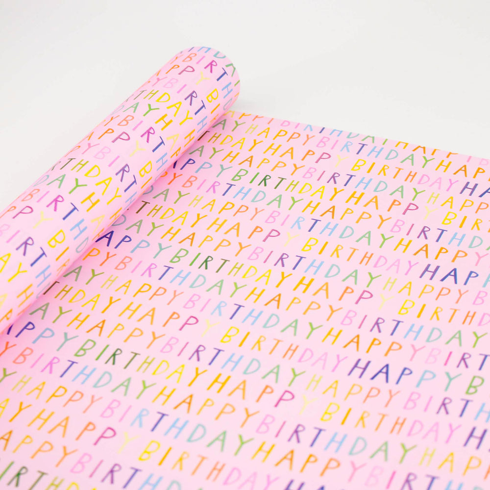 Happy Birthday Scrip Roll Wrap