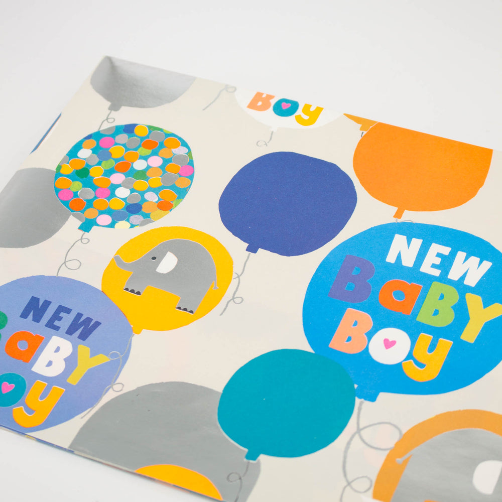 Baby Boy Folded Wrap With Bright Balloons