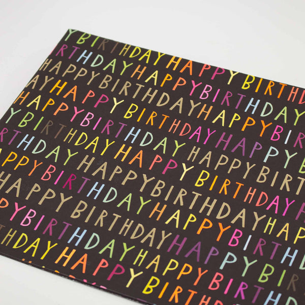 Foiled Birthday Script Folded Wrap