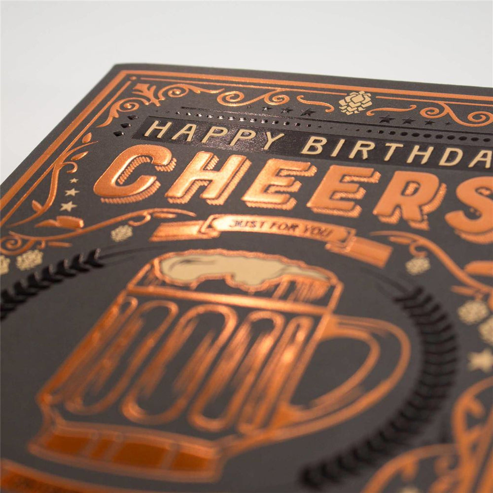 Copper Foil Beer Mug Birthday Card
