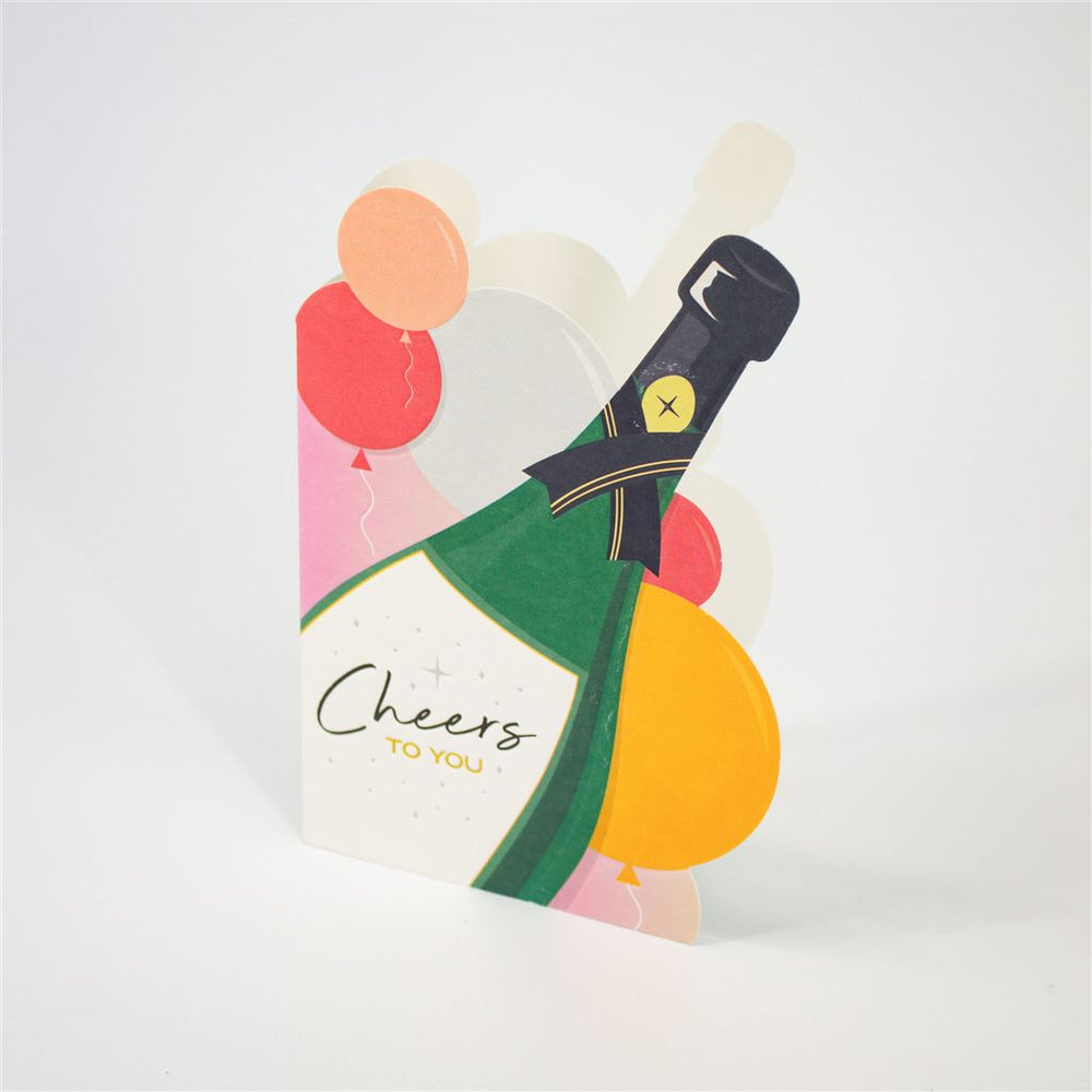 Shape-Cut Champagne Card