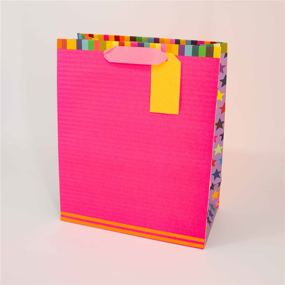 Embossed Large Pink Gift Bag