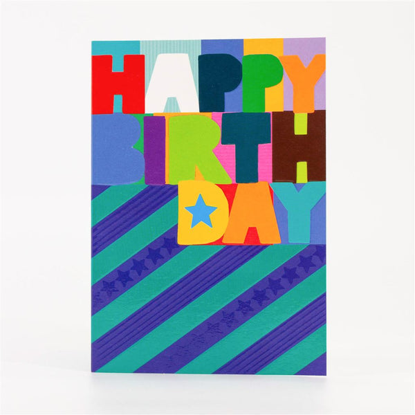Bold Multicolour Happy Birthday Card