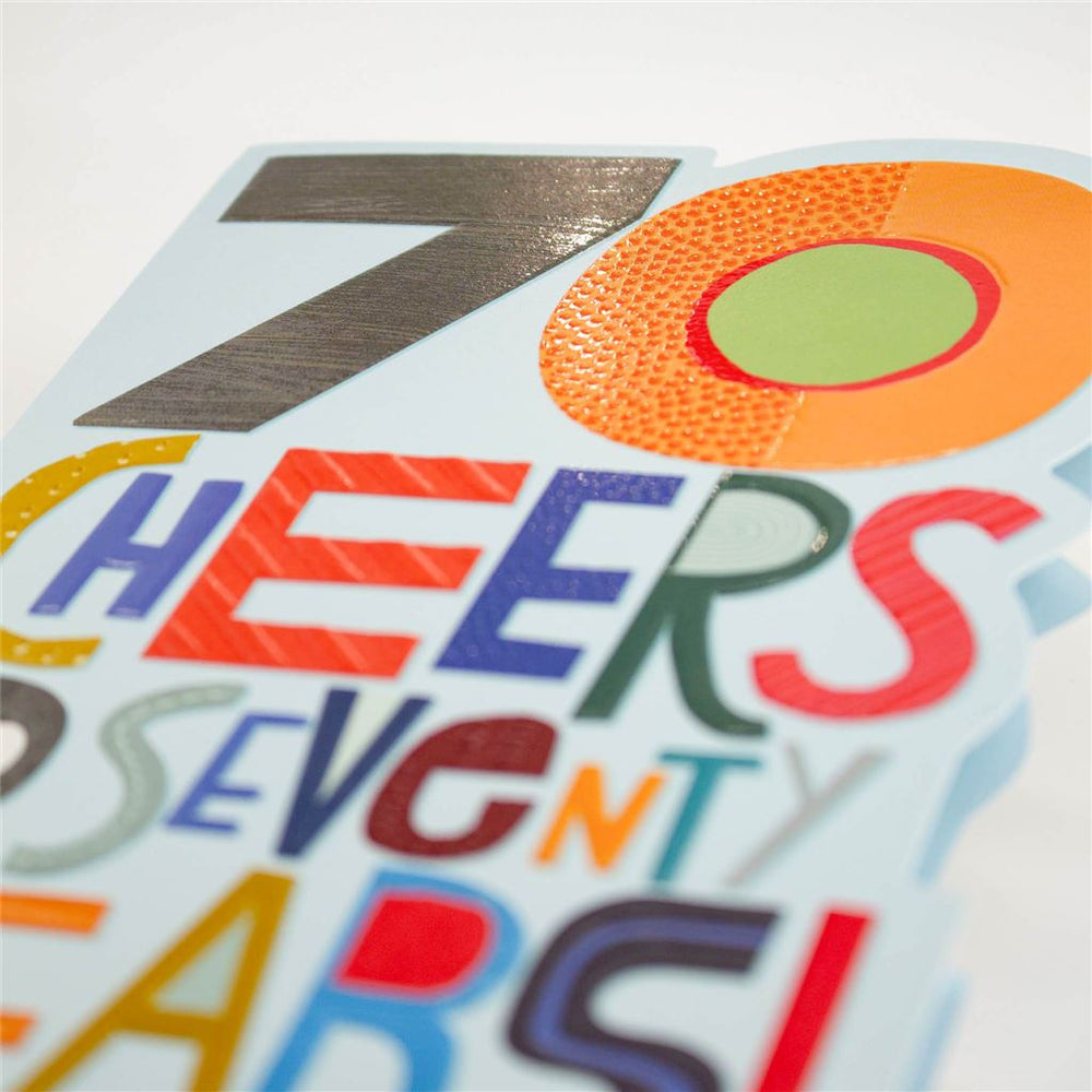 Colourful 70th Birthday Card