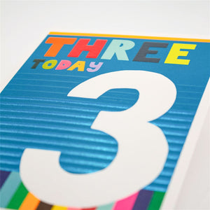 3rd Birthday Card with Bold Number