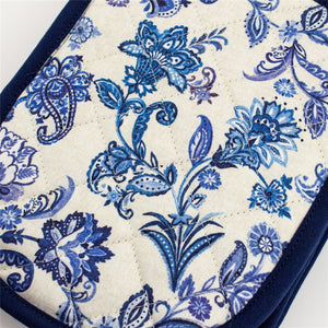 Blue Paisley Double Oven Gloves