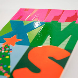 Neon Happy Christmas Card
