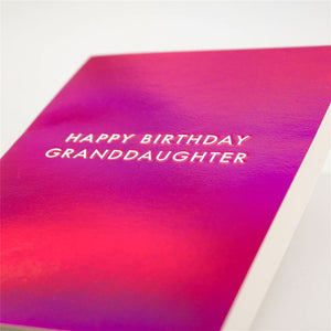 Bold Pink Foil Granddaughter Card