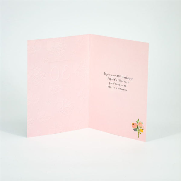 Modern Floral 30th Birthday Card