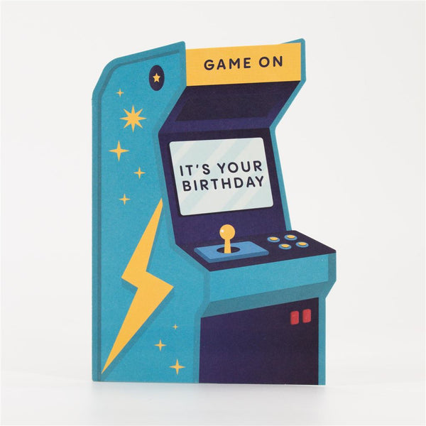 Arcade Game Shape Cut Birthday Card