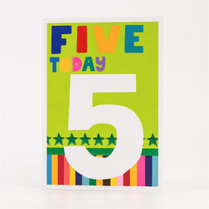 5th Birthday Card with Bold Number