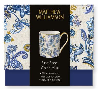 Paisley Blue Fine Bone China Mug