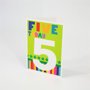5th Birthday Card with Bold Number