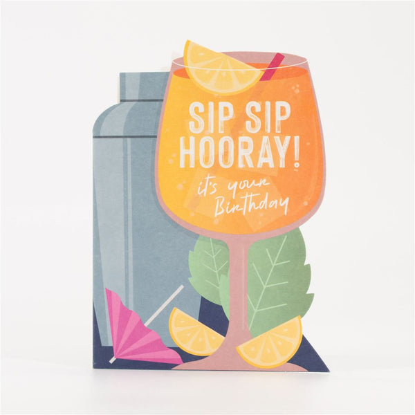 Fun Cocktail Shape Cut Card