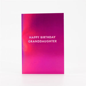 Bold Pink Granddaughter Birthday Card