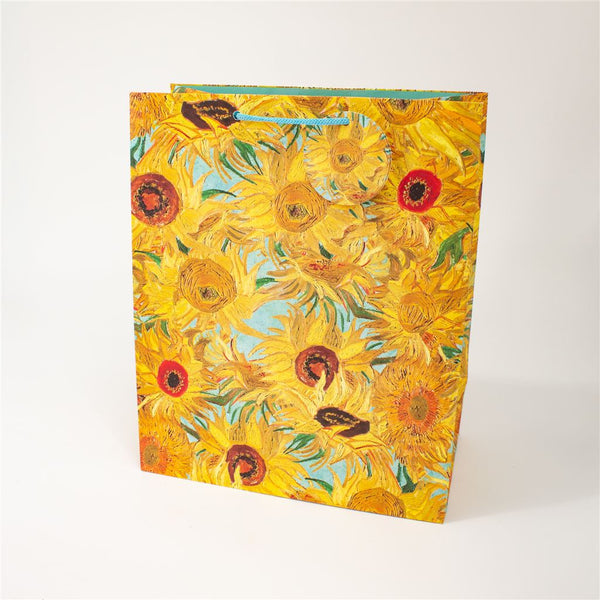 Vase with Twelve Sunflowers Large Gift Bag