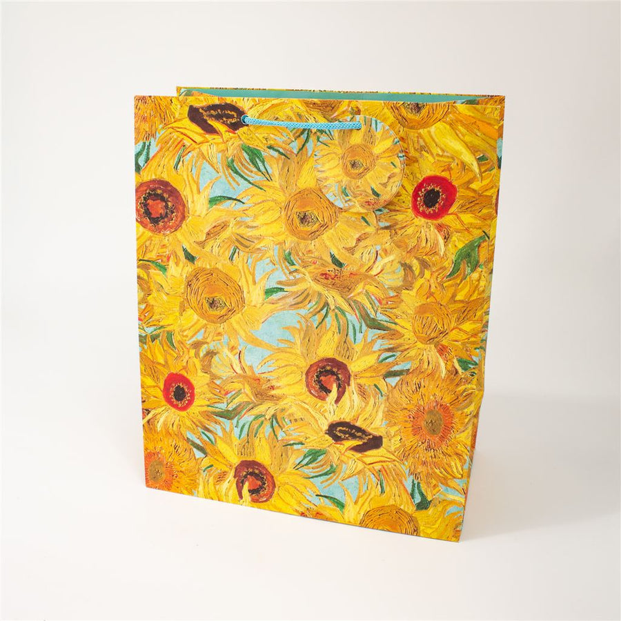 Vase with Twelve Sunflowers Large Gift Bag