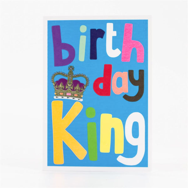 Birthday King Card with Colourful Letters