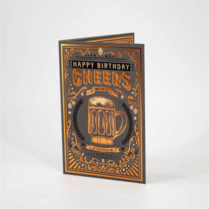 Copper Foil Beer Mug Birthday Card