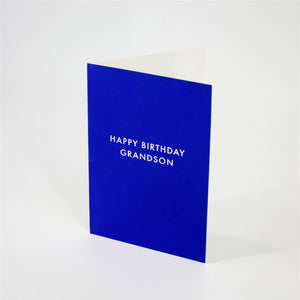 Bold Blue Foil Grandson Card