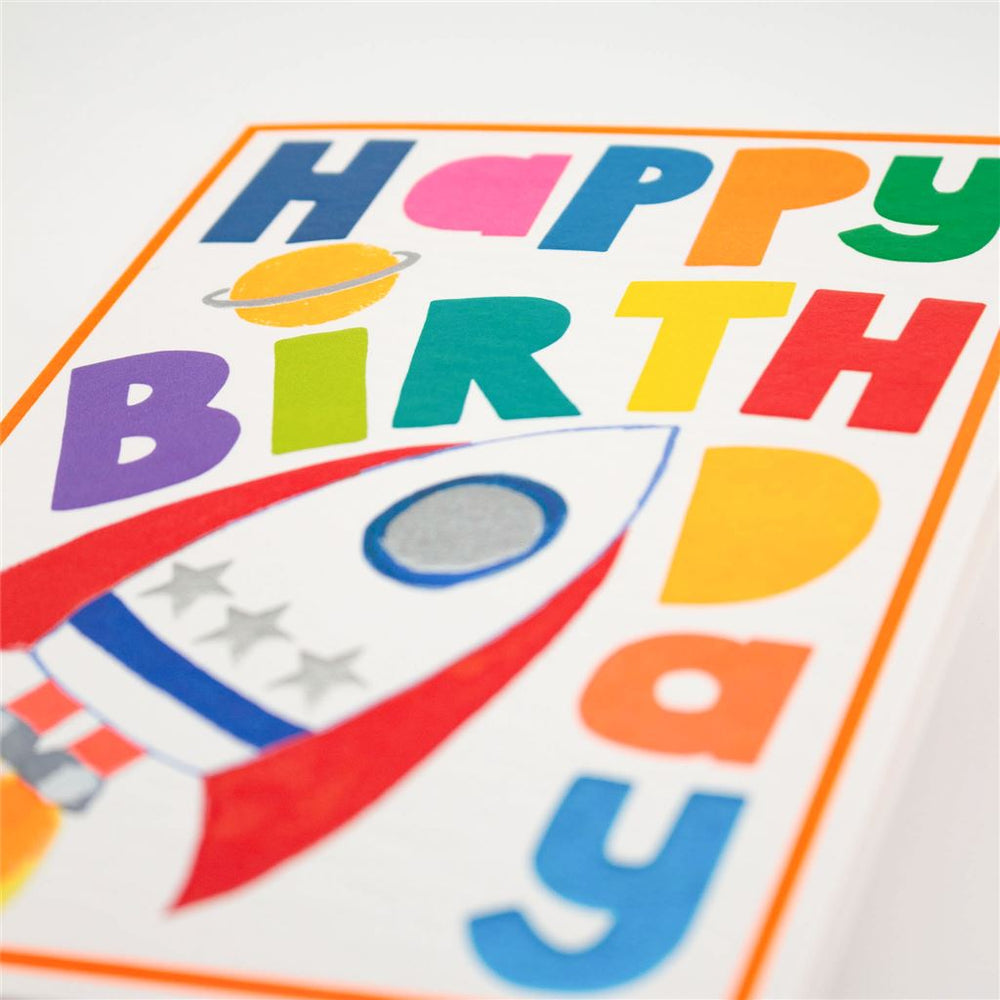 Happy Birthday Card with Rockets