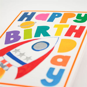Happy Birthday Card with Rockets