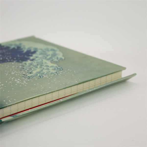 Great Wave Lined Green Notebook