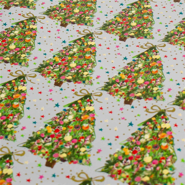 Christmas Tree Silver Wrapping Paper