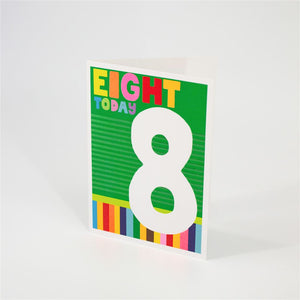 8th Birthday Card with Bold Number