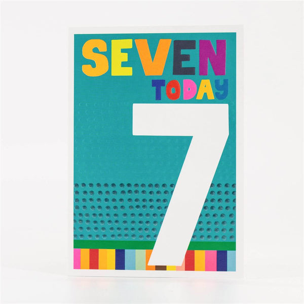 7th Birthday Card with Bold Number