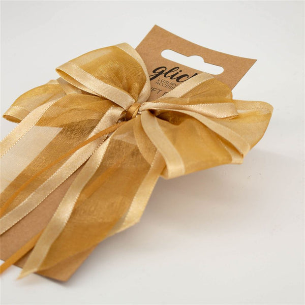 Gold Satin Luxury Bow